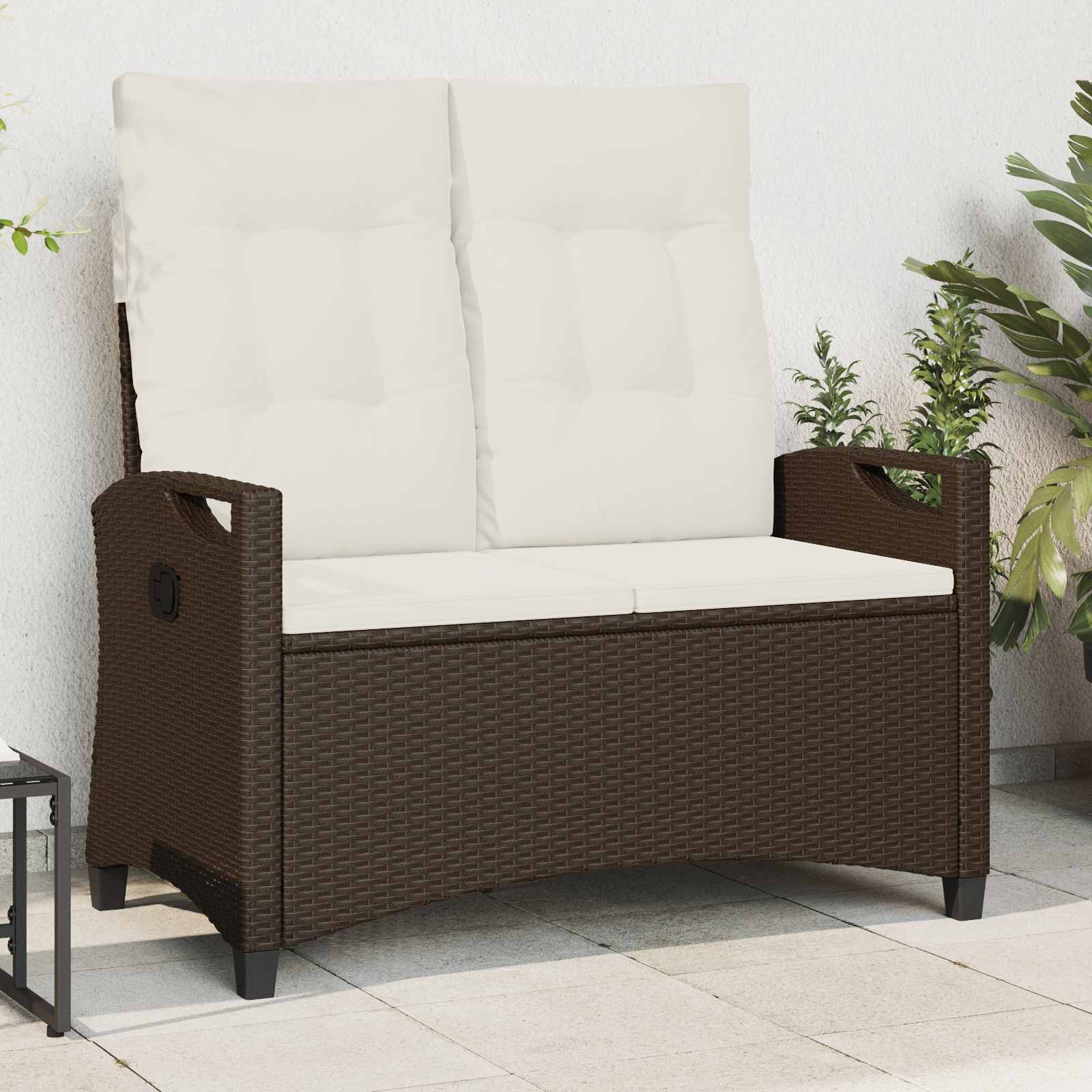 Tuinbank Bruin en Crème 105 x 60 x 112 cm Staal en Polyester