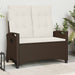 Tuinbank Bruin en Crème 105 x 60 x 112 cm Staal en Polyester