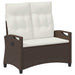 Tuinbank Bruin en Crème 105 x 60 x 112 cm Staal en Polyester