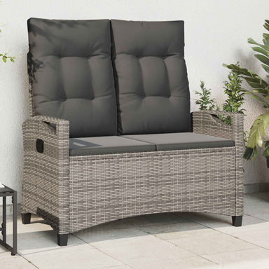 Tuinbank met kussen Grijs en Donkergrijs 105 x 60 x 112 cm