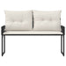 Tuinbank Zwart en Cream Wit 118 x 55 x 82 cm PE rattan en stof