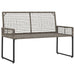 Tuinbank met kussen Grijs 118 x 55 x 82 cm PE rattan en stof