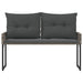 Tuinbank met kussen Grijs 118 x 55 x 82 cm PE rattan en stof