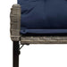 Tuinbank met kussen Grijs en Marineblauw 118 x 55 x 82 cm