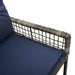 Tuinbank met kussen Grijs en Marineblauw 118 x 55 x 82 cm