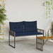 Tuinbank met kussen Grijs en Marineblauw 118 x 55 x 82 cm
