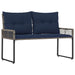 Tuinbank met kussen Grijs en Marineblauw 118 x 55 x 82 cm