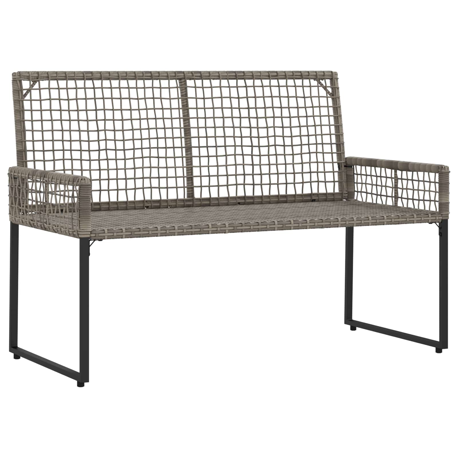 Tuinbank met kussen Grijs en Marineblauw 118 x 55 x 82 cm