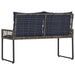 Tuinbank met kussen Grijs en Marineblauw 118 x 55 x 82 cm
