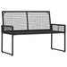 Tuinbank Zwart en Turquoise 118 x 55 x 82 cm PE rattan en stof