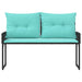 Tuinbank Zwart en Turquoise 118 x 55 x 82 cm PE rattan en stof