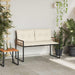 Houten Laag Bank met kussen Effen Crème 114 x 55 x 77 cm