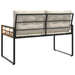 Houten Laag Bank met kussen Effen Crème 114 x 55 x 77 cm