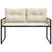 Houten Laag Bank met kussen Effen Crème 114 x 55 x 77 cm
