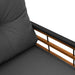 Houten Laag Bank met kussen Effen Middelgrijs 114 x 55 x 77 cm