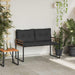 Houten Laag Bank met kussen Effen Middelgrijs 114 x 55 x 77 cm