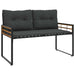 Houten Laag Bank met kussen Effen Middelgrijs 114 x 55 x 77 cm