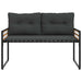 Houten Laag Bank met kussen Effen Middelgrijs 114 x 55 x 77 cm