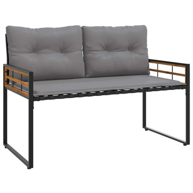 Houten Laag Bank met kussen Effen Lichtgrijs 114 x 55 x 77 cm
