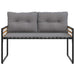 Houten Laag Bank met kussen Effen Lichtgrijs 114 x 55 x 77 cm
