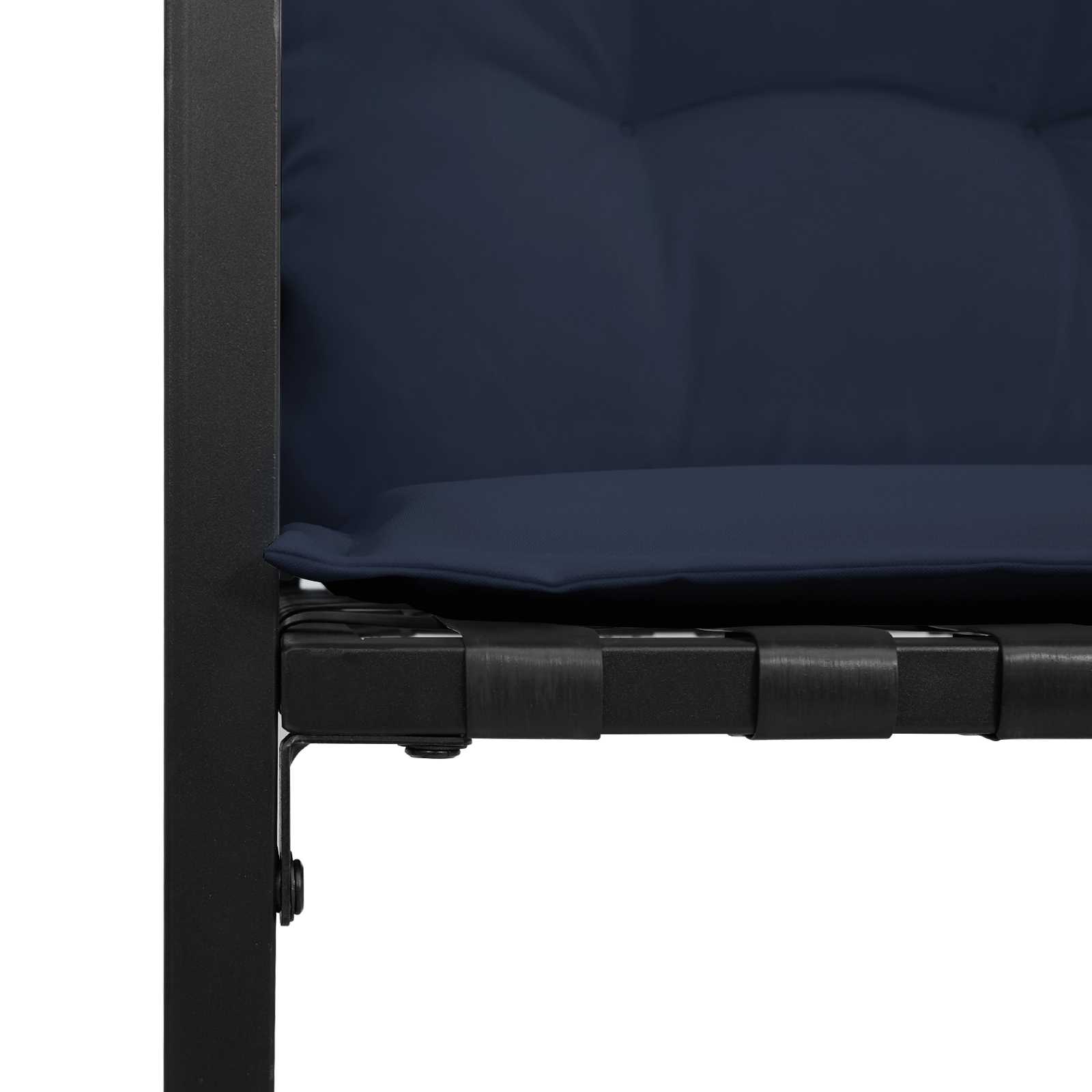 Houten Laag Bank met kussen Effen Marineblauw 114 x 55 x 77 cm