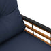 Houten Laag Bank met kussen Effen Marineblauw 114 x 55 x 77 cm