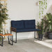 Houten Laag Bank met kussen Effen Marineblauw 114 x 55 x 77 cm