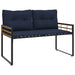 Houten Laag Bank met kussen Effen Marineblauw 114 x 55 x 77 cm