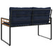 Houten Laag Bank met kussen Effen Marineblauw 114 x 55 x 77 cm
