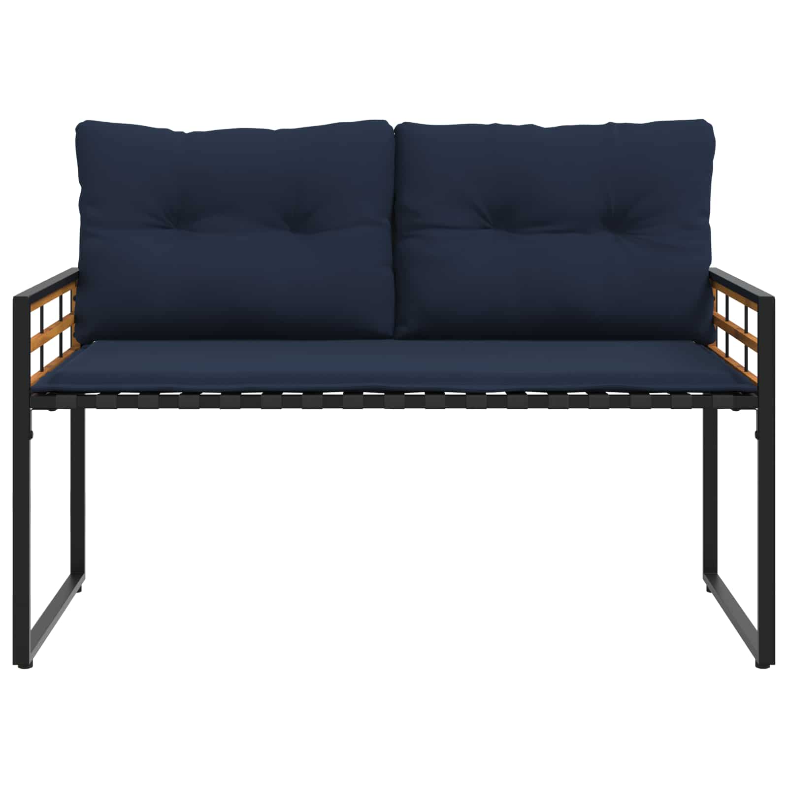 Houten Laag Bank met kussen Effen Marineblauw 114 x 55 x 77 cm