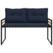 Houten Laag Bank met kussen Effen Marineblauw 114 x 55 x 77 cm