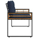Houten Laag Bank met kussen Effen Marineblauw 114 x 55 x 77 cm