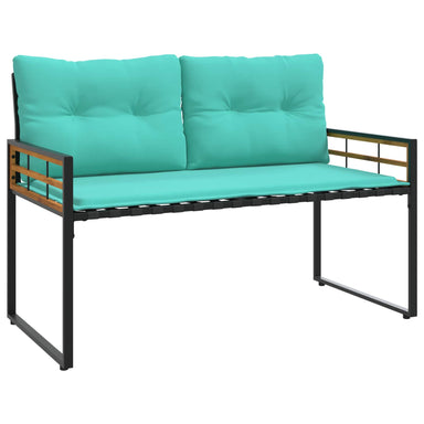 Houten Laag Bank met kussen Effen Turquoise 114 x 55 x 77 cm