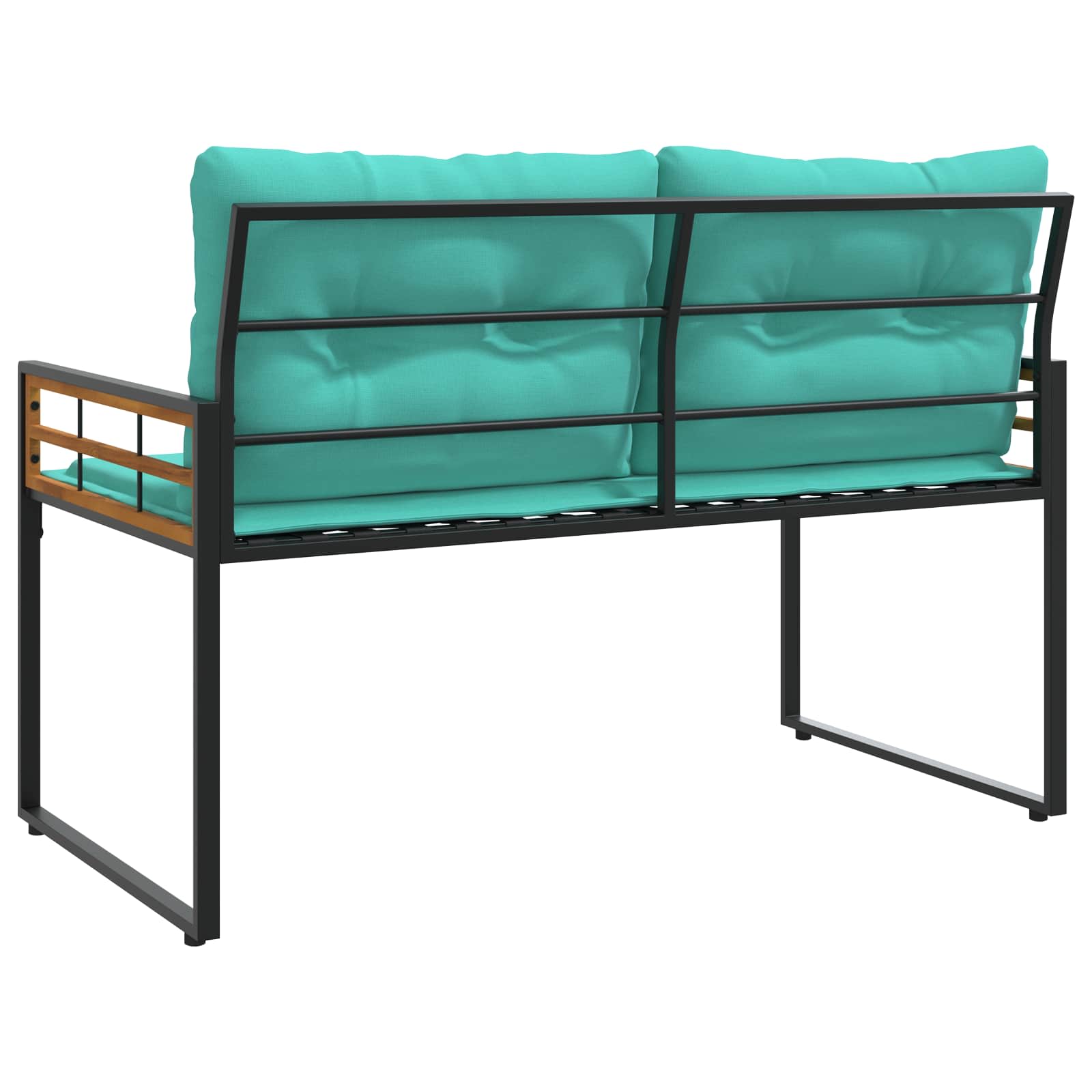Houten Laag Bank met kussen Effen Turquoise 114 x 55 x 77 cm