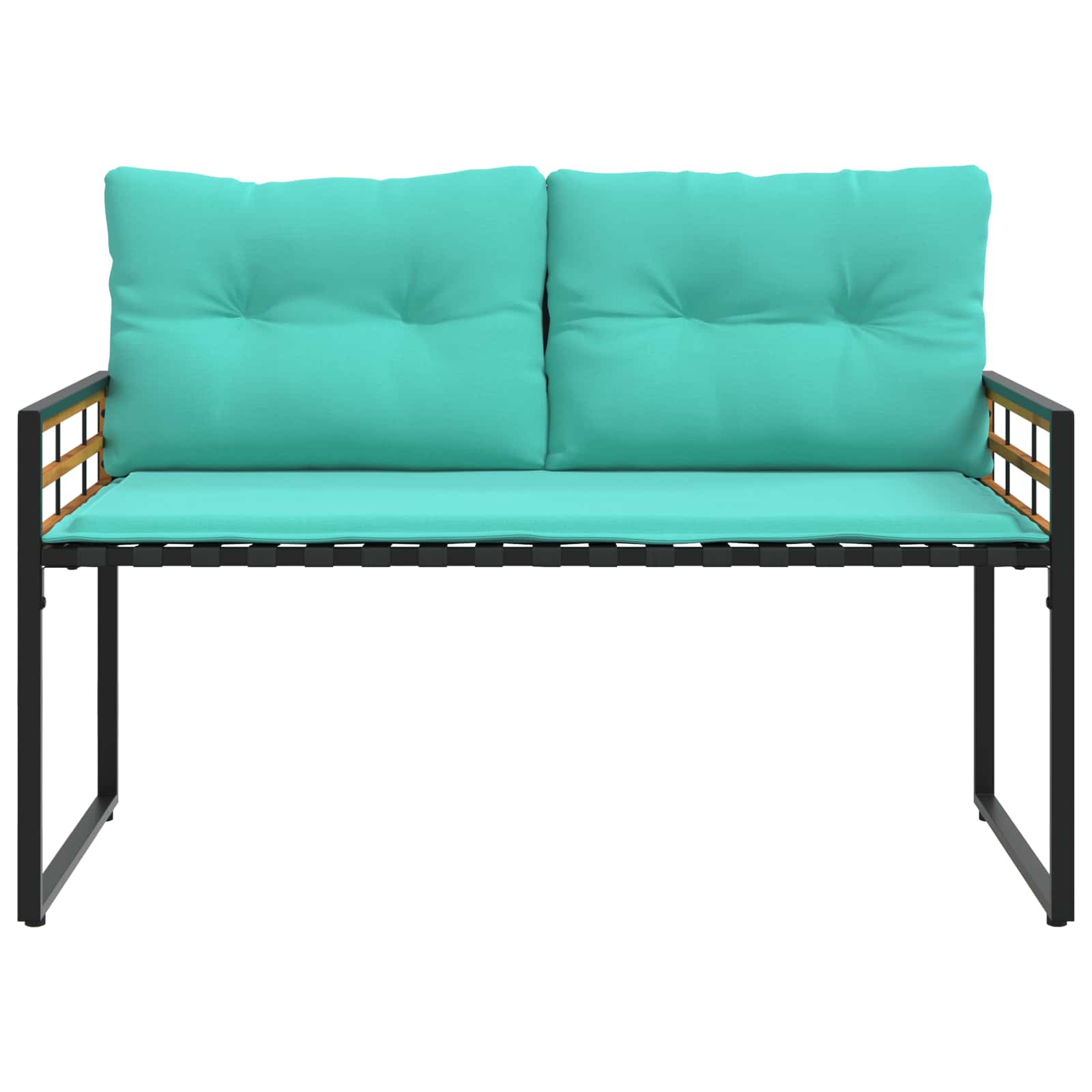 Houten Laag Bank met kussen Effen Turquoise 114 x 55 x 77 cm