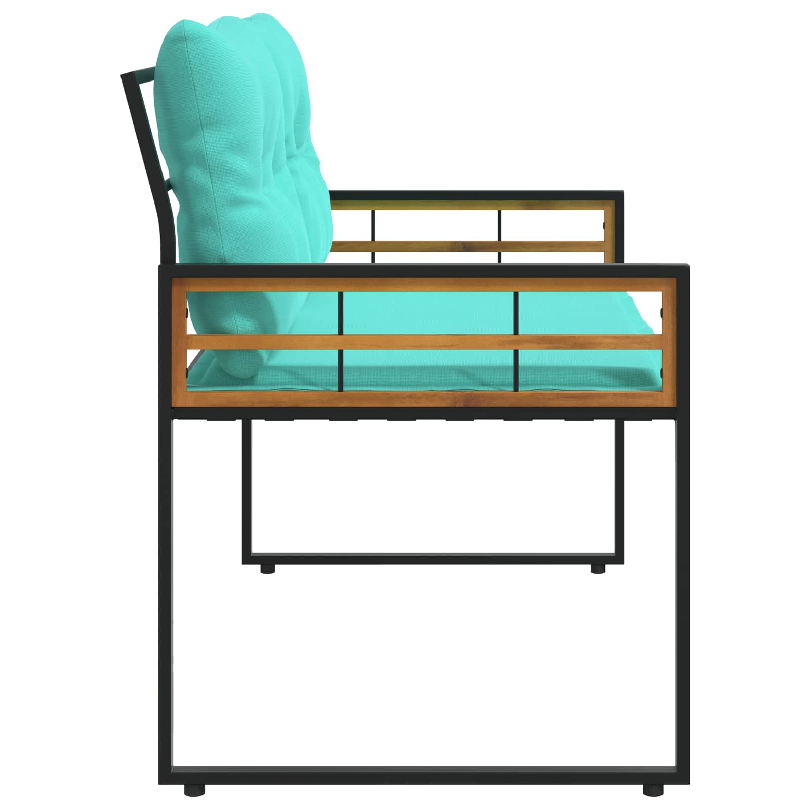 Houten Laag Bank met kussen Effen Turquoise 114 x 55 x 77 cm