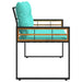 Houten Laag Bank met kussen Effen Turquoise 114 x 55 x 77 cm