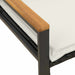 Bank met kussen Zwart en Cream Wit 115 x 65 x 72 cm Rattan
