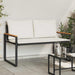 Bank met kussen Zwart en Cream Wit 115 x 65 x 72 cm Rattan