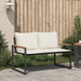 Bank met kussen Zwart en Cream Wit 115 x 65 x 72 cm Rattan