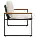 Bank met kussen Zwart en Cream Wit 115 x 65 x 72 cm Rattan