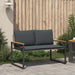 Bank met kussen Grijs en Donkergrijs 115 x 65 x 72 cm Rattan