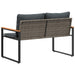Bank met kussen Grijs en Donkergrijs 115 x 65 x 72 cm Rattan