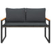 Bank met kussen Grijs en Donkergrijs 115 x 65 x 72 cm Rattan