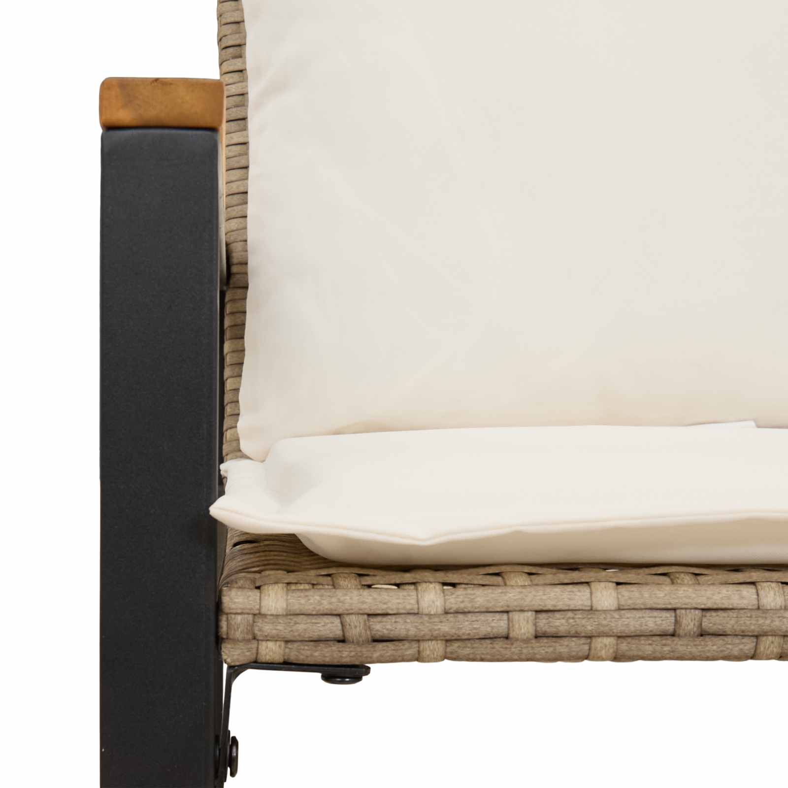 Bank met kussen Beige en Crème Wit 115 x 65 x 72 cm Rattan