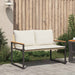 Bank met kussen Beige en Crème Wit 115 x 65 x 72 cm Rattan