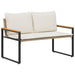 Bank met kussen Beige en Crème Wit 115 x 65 x 72 cm Rattan