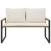 Bank met kussen Beige en Crème Wit 115 x 65 x 72 cm Rattan