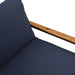 Bank met kussen Grijs en Marineblauw 115 x 65 x 72 cm Rattan