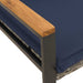 Bank met kussen Grijs en Marineblauw 115 x 65 x 72 cm Rattan
